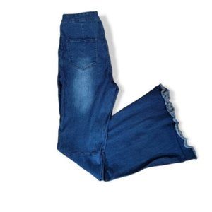 Chelsea & Violet Women's Blue Cotton Blend Bell Bottom Denim Jeans Size 27